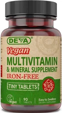 Vegan Iron-Free Multivitamin & Mineral Supplement, Vitamin C, D2, E & B-Complex,