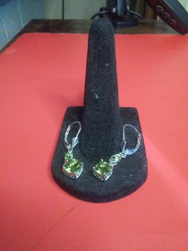 925 leverback Hebei Peridot Earrings 2.5x4.5 mm marquis cut, 6x6mm square cushio