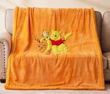 Sherpa Fleece Throw Blanket 3D Cartoon Kids Blanket Kids Throw White Border