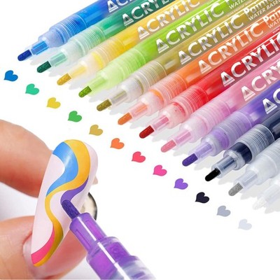  12 Colors Nail Art Pens Set Nail Polish Pens Nail Art Drawing Pen Quick Dry