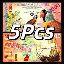 Netherlands Mauritius 5pcs, 1000, 2016, Private Issue POLYMER, UNC Free Shipping