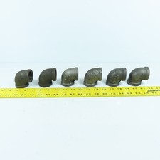Ward 1" NPT 90-  Black Pipe Malleable Iron Threaded Pipe Elbow Fitting Lot of 6