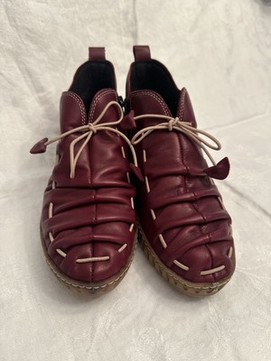 Spring Step Nespea Booties Burgundy Leather Lagenlook Comfort EU 39/8 Spring Step Nespea Comfortable Wedge Boots – Spring Step Shoes main image 3