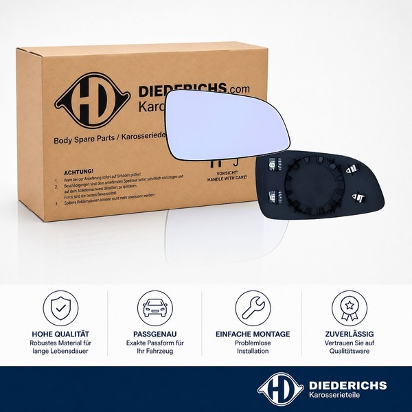 Spiegelglas Aussenspiegel Links Diederichs 1806227 FÜR Opel Ersatzglas Spiegel-image