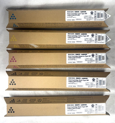 Ricoh Savin Lanier Print Cartridges C400/C240/LD140C Lot of 5 Full Color Set