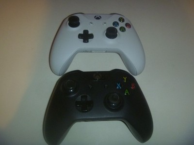 Official Microsoft Xbox One Controller Lot of 2 Black White 1697 1708 Work But..