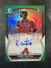 RUBEN SANTANA 2023 Bowman Chrome Green Refractor Auto 9/99 1st