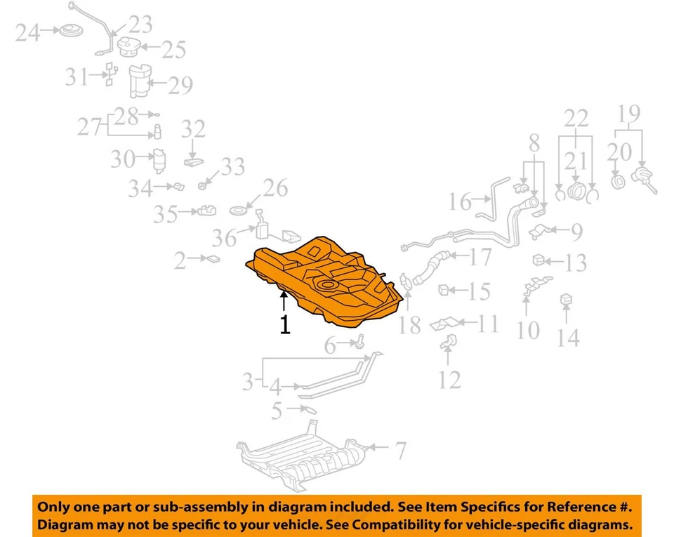 (LOCAL PICKUP ONLY) Fuel Tank Fits 07-12 LEXUS ES350 2663029 - Изображение 3 из 4