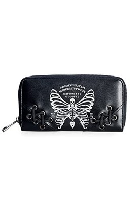 Women's Gothic Skeleton Butterfly & Ouija Board Zip Wallet