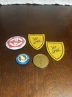 Vtg Lot of Railroad Memorabilia. 2 Buttons, 2 Stickers & Plastic Coin — photo 1