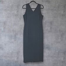 Vintage Banana Republic Black Maxi Dress Womens M 8 Sleeveless Lined Minimalist