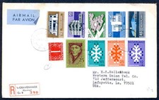 NETHERLANDS 1969 Semis Reg air to USA