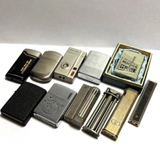 Vintage ZIPPO Gas Lighters Collection 11 Pieces Used and Junk Condition