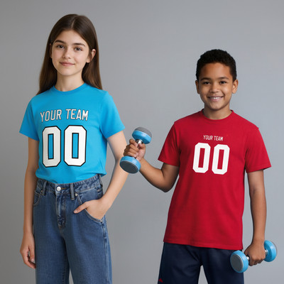 Personalized Print T-Shirts, Custom Cotton Tops Tee for Youth Kids Boys Girls