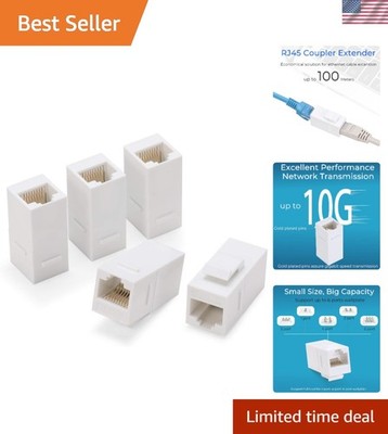 RJ45 Coupler Inline Adapter Keystone, Female to Female Network Connector 5 Pa...