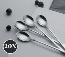 20x Long Handle Teaspoons Tea Spoon Stainless Steel Coffee Latte Ice-Cream Spoon