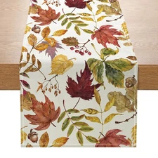 Fall Decorations for Home,Fall Maple Leaves Table Runner, Thanksgiving Waterc...