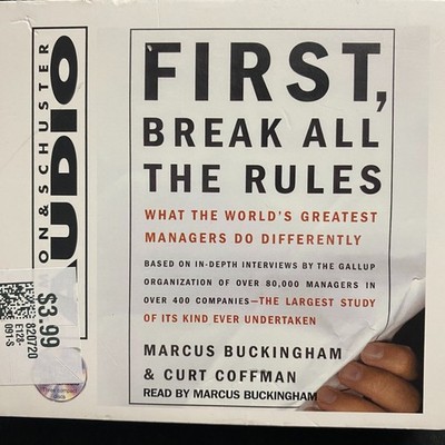Marcus Buckingham   First, Break All The Rules CD 1999 Business Audiobook Simon
