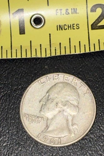 1961 D Washington Quarter KM #164  0.900 Silver 0.1808 oz Act. Silver Weight