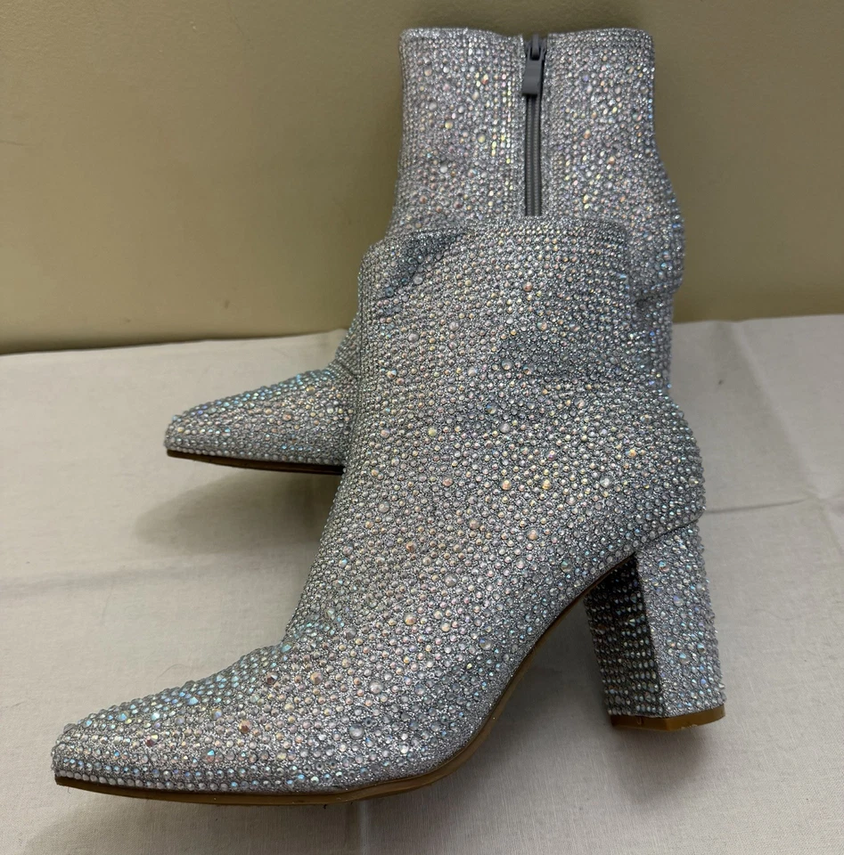 Botines occidentales Forever plateados brillantes estrás 8,5 vaquera Foto 4 de 4