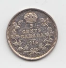 1916 Canada 5 Cents Silver — photo from another recent sale