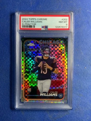 2024 Topps Chrome Caleb Williams - X-Fractor RC #202 Bears PSA 8