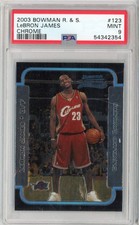 Graded 2003 Bowman Chrome Rookies & Stars LeBron James #123 Rookie RC Card PSA 9