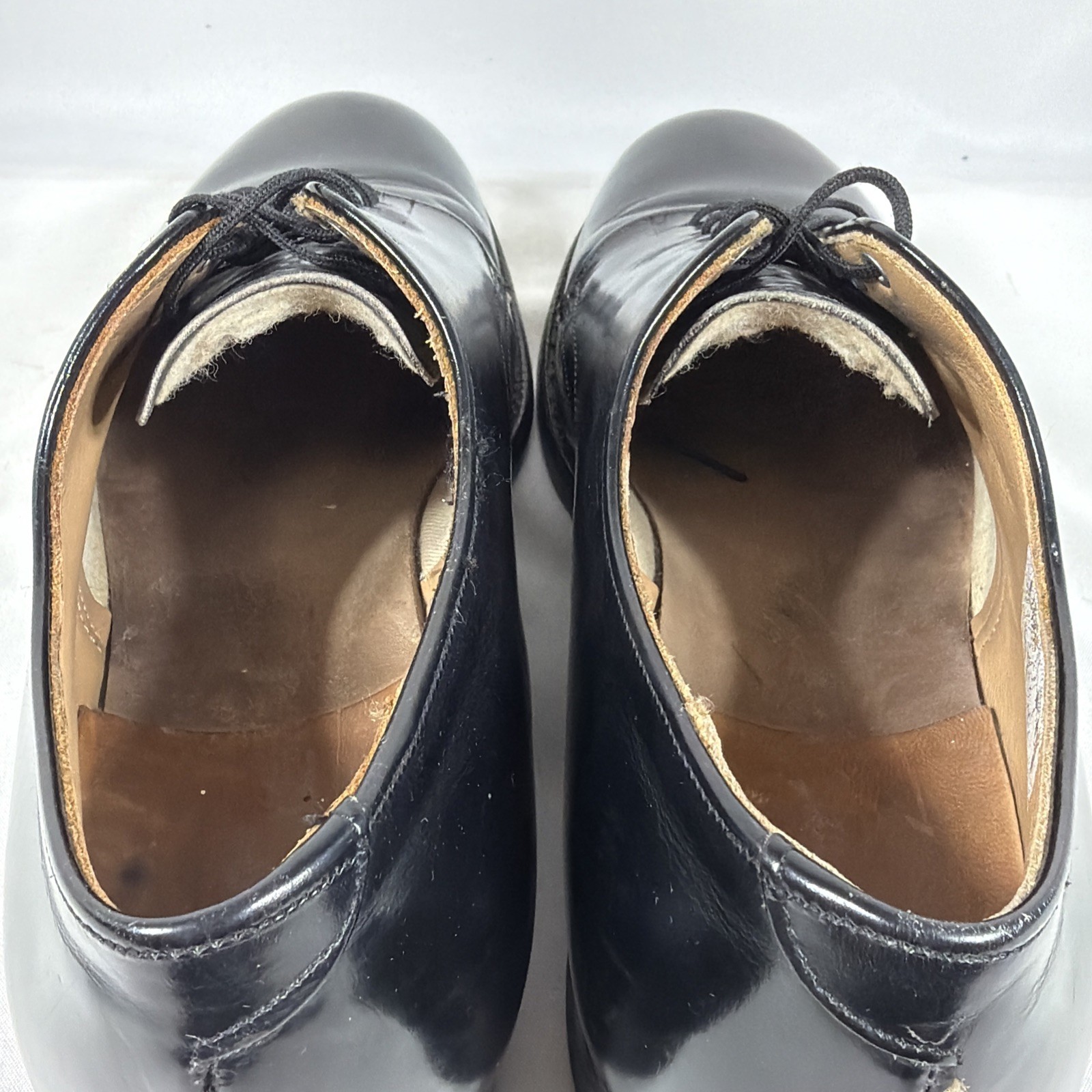 Vintage Endicott Johnson Co Black Leather Military Dress Shoes 1970 Mens 10 R