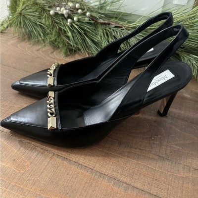 MaxMara sling backs court chain heels