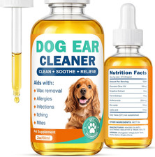 Dog Ear Cleaner and Infection Treatment,Natural Ear Drops for Dogs, Gentle Relie