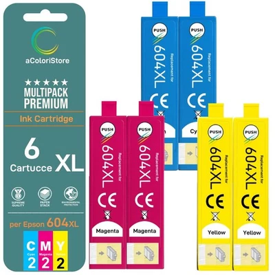 ACOLORISTORE 6 cartucce compatibili stampante per XP 2200 4200 WF 2910 604 XL