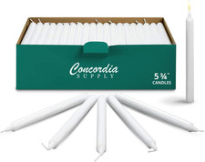 Church Candles for Candle Light Service Vigil - 5.75" X 1/2" Bulk White Candles