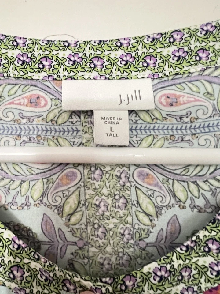 J Jill Boho Southern Charm  Paisley Sleeveless Boho Large Tall - Image 3 of 4