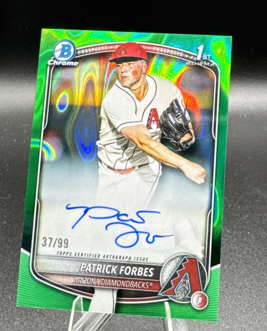 2025 Bowman Draft Patrick Forbes Chrome Auto Green Lava Refractor 1st #/99