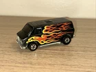 Vintage 1974 Hot Wheels ‘70s Van Blackwall Black with Flames Hong Kong Base