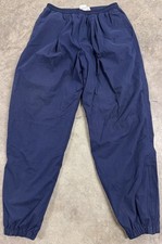 Vintage 90s Nike Pants Men  s L Navy Joggers Lined Windbreaker Warm Up Gray Tag