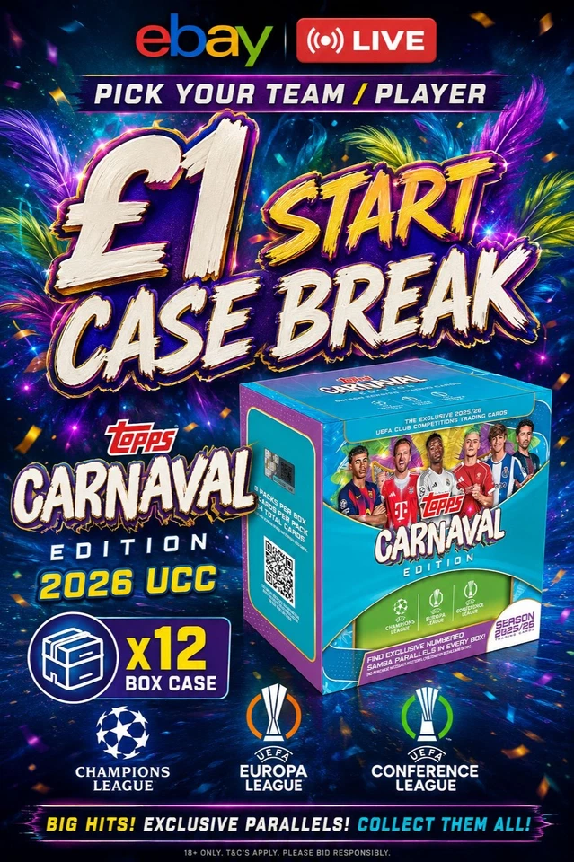 £1 Start CASE BREAK! 2026 Topps UCC Carnaval Edition