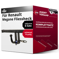 Für Megane Fl. III Typ BZ0 (Hook) Anhängerkupplung abnehmbar + E-Satz 13pol neu