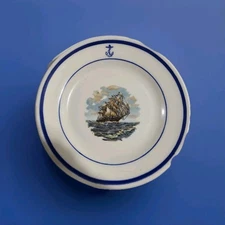 Homer Laughlin 7" Notical Saucer Set Of Four 