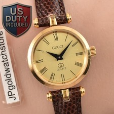 BOX Vintage Gucci 2000L 21mm Ivory Roman Dial Sherry Line Quartz Womens Watch