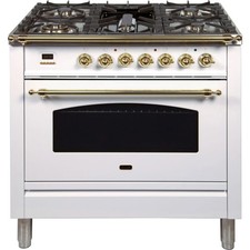 Ilve Nostalgie Collection UPN90FDMP/B 36 Inch Freestanding Dual Fuel Range