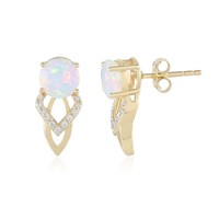 Exquisite Welo-Opal-Ohrringe Aus Gold, ÄThiopien 1,496Ct