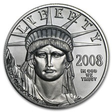 2008 1 oz American Platinum Eagle BU 2621.07 per troy oz