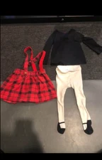 Carter’s Baby Girl Red & Black Plaid Top & Leggings Set 