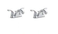 2-Pack Glacier Bay Builders 4" Centerset 2-Handle Low-Arc Bathroom Faucet Chrome