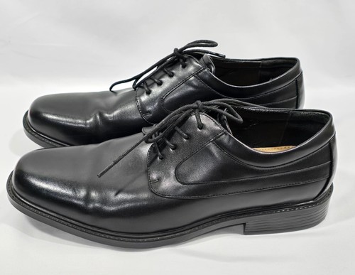 Croft & Barrow Mens Size 10.5 Med Black Dress Shoes Ortholite Comfort Lace Up - Picture 7 of 11