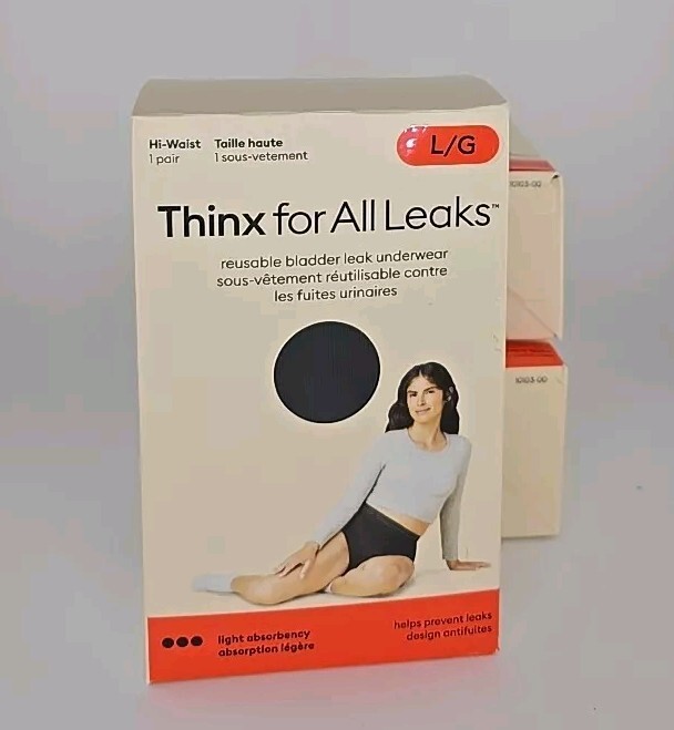 Thinx for All Leaks Hi Waist Incontinence Underwear Black - Large Set Of 3