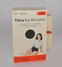 Thinx for All Leaks Hi Waist Incontinence Underwear Black - Large Set Of 3
