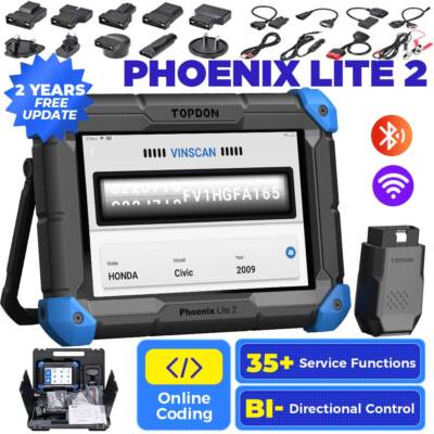 2026 TOPDON Phoenix Lite 2 Car Diagnostic Scanner Advanced ECU Coding Tool Pro