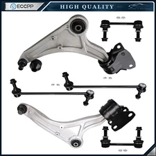 6 Front Lower Control Arms Sway Bar For 2013 - 2017 2018 Ford Fusion Lincoln MKZ